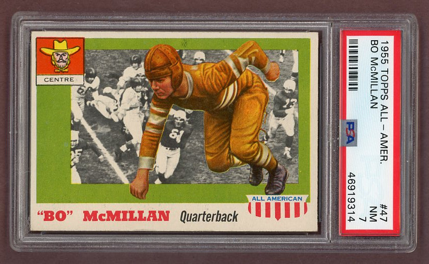 1955 Topps Football #047 Bo McMillan Centre PSA 7 NM 523035