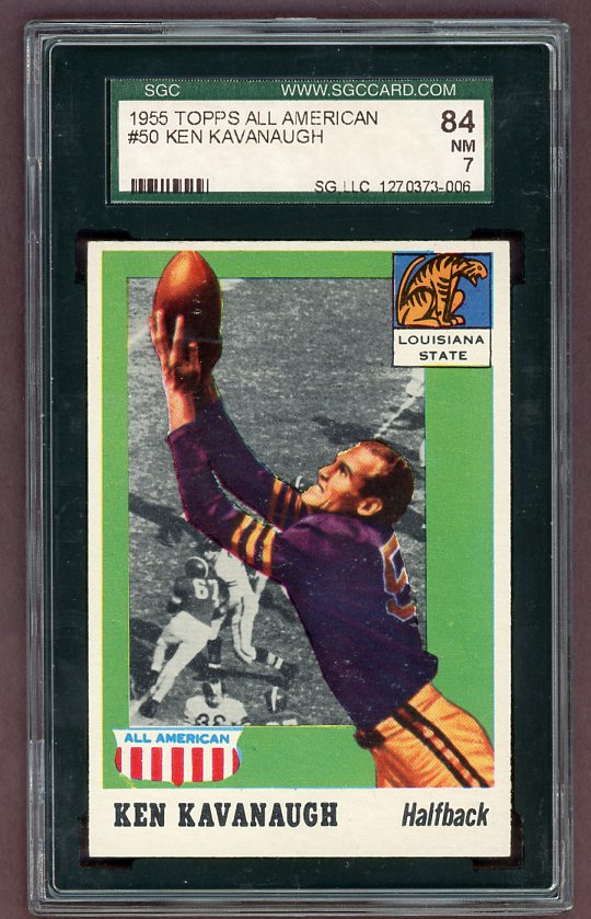1955 Topps Football #050 Ken Kavanaugh LSU SGC 7 NM 523038