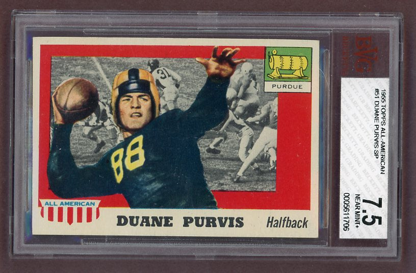 1955 Topps Football #051 Duane Purvis Purdue BVG 7.5 NM+ 523039