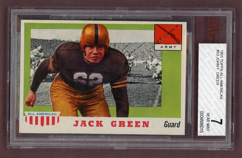 1955 Topps Football #053 Jack Green Army BVG 7 NM 523040