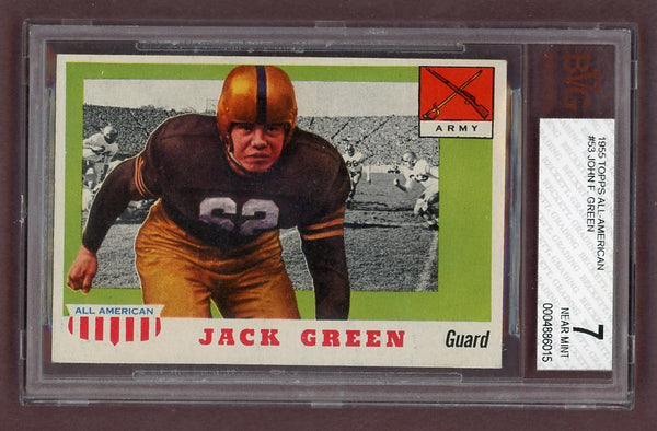 1955 Topps Football #053 Jack Green Army BVG 7 NM 523040