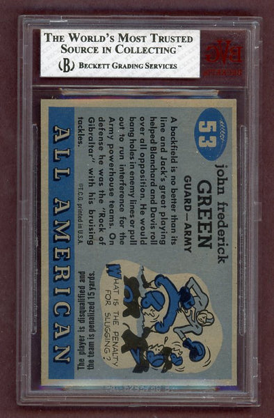 1955 Topps Football #053 Jack Green Army BVG 7 NM 523040