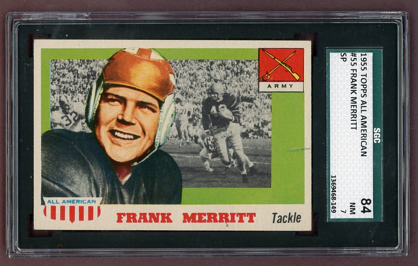 1955 Topps Football #055 Frank Merritt Army SGC 7 NM 523042