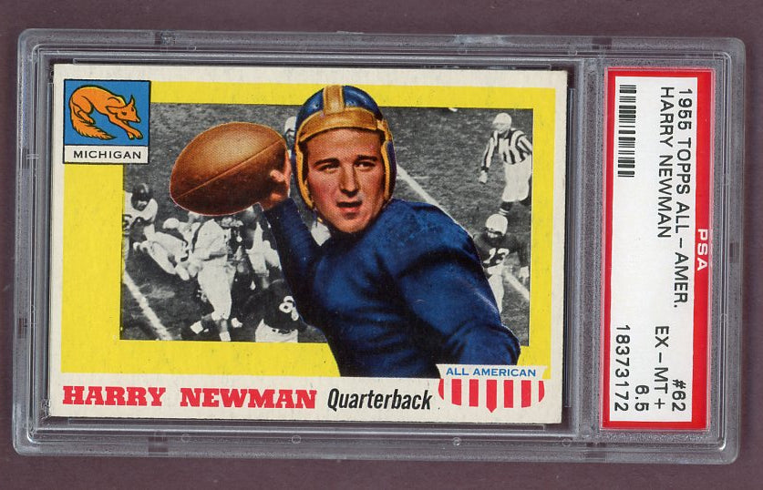 1955 Topps Football #062 Harry Newman Michigan PSA 6.5 EX-MT+ 523044