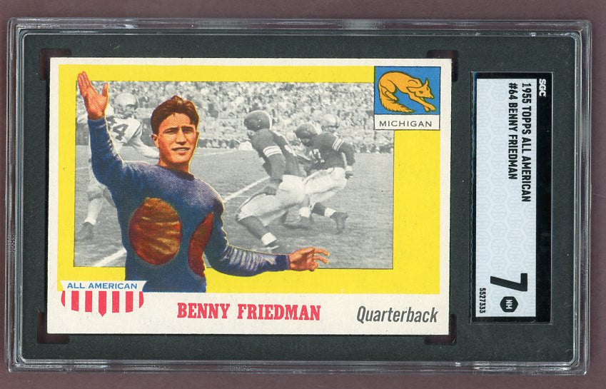 1955 Topps Football #064 Benny Friedman Michigan SGC 7 NM 523046
