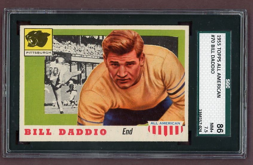 1955 Topps Football #070 Bill Daddio Pitt SGC 7.5 NM+ 523051
