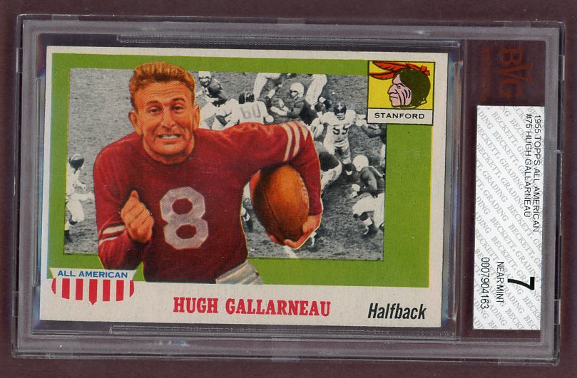 1955 Topps Football #075 Hugh Gallarneau Stanford BVG 7 NM 523056