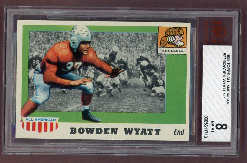 1955 Topps Football #077 Bowden Wyatt Tennessee BVG 8 NM/MT 523058