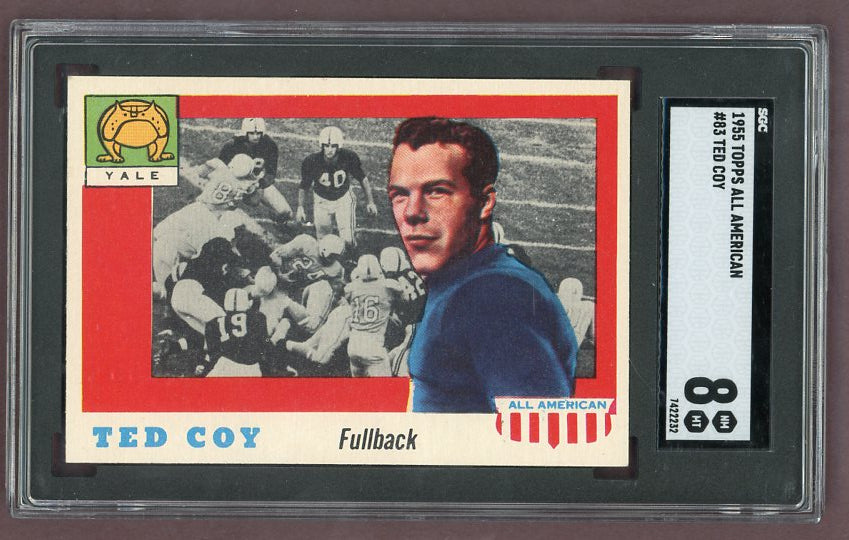 1955 Topps Football #083 Ted Coy Yale SGC 8 NM/MT 523064