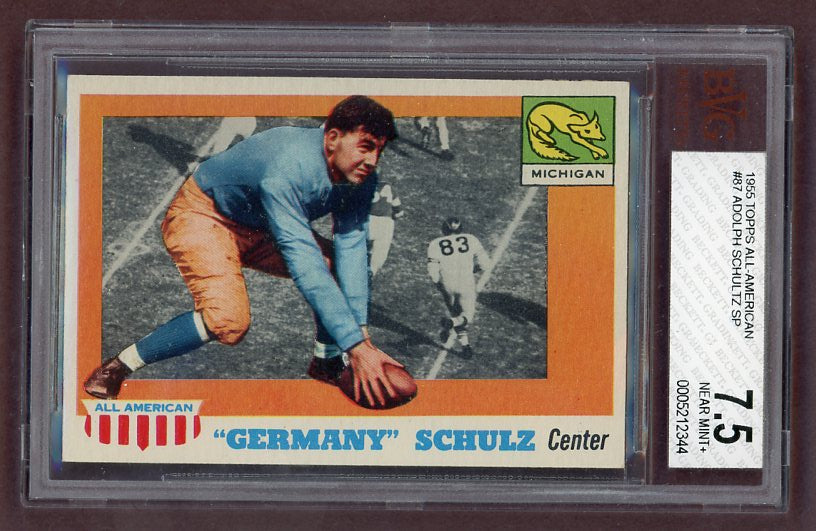 1955 Topps Football #087 Germany Schulz Michigan BVG 7.5 NM+ 523067