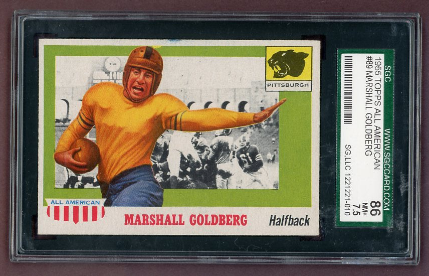 1955 Topps Football #089 Marshall Goldberg Pitt SGC 7.5 NM+ 523069