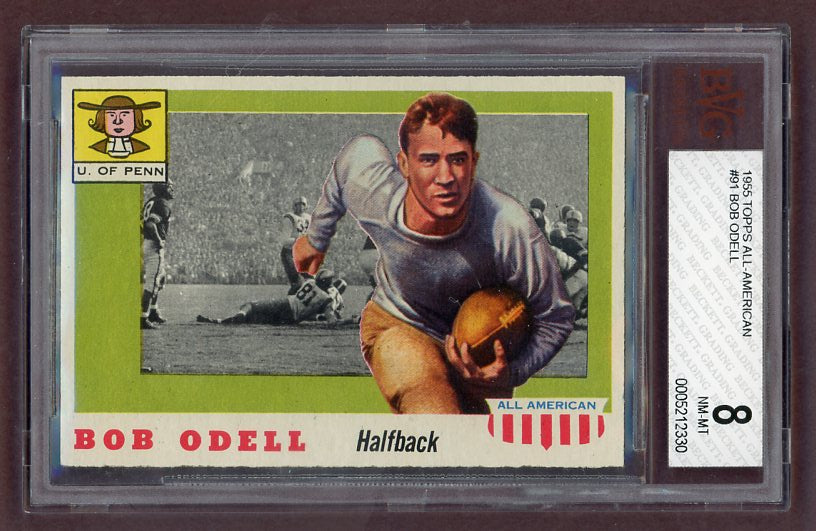 1955 Topps Football #091 Bob Odell Penn BVG 8 NM/MT 523071