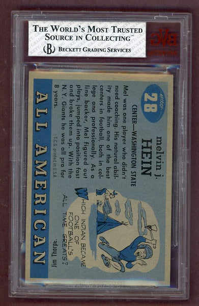 1955 Topps Football #028 Mel Hein Washington St. BVG 8 NM/MT 523084