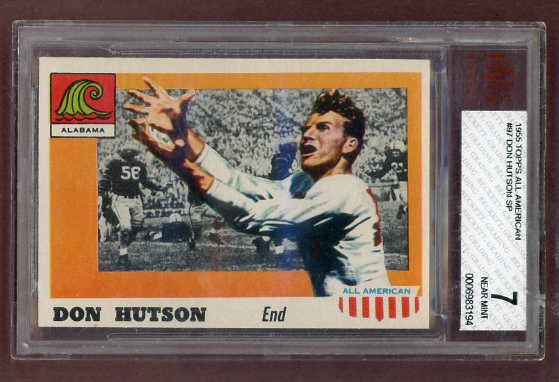 1955 Topps Football #097 Don Hutson Alabama BVG 7 NM 523086