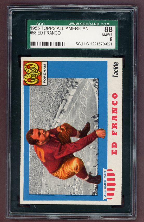 1955 Topps Football #058 Ed Franco Fordham SGC 8 NM/MT 523102