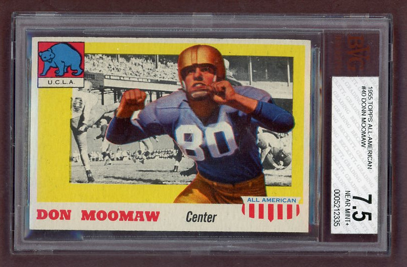 1955 Topps Football #040 Donn Moomaw UCLA BVG 7.5 NM+ 523108
