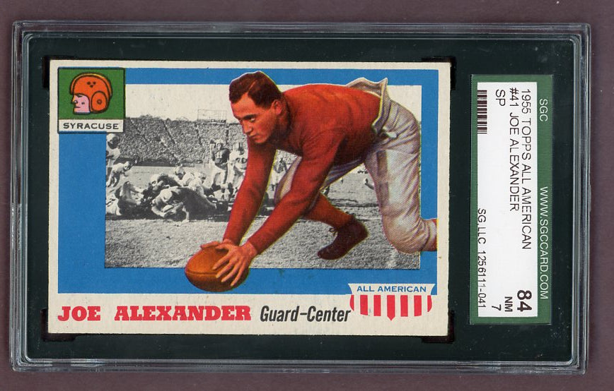 1955 Topps Football #041 Joe Alexander Syracuse SGC 7 NM 523109