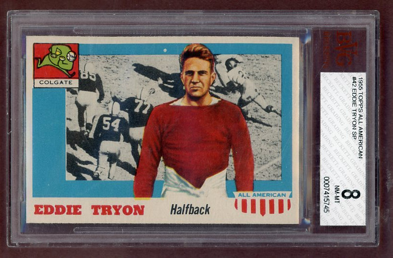 1955 Topps Football #042 Eddie Tryon Colgate BVG 8 NM/MT 523110