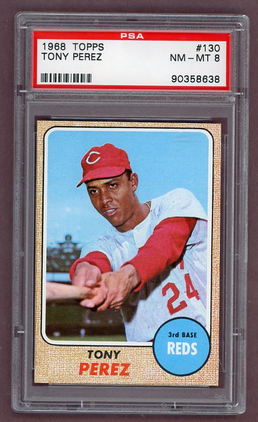 1968 Topps Baseball #130 Tony Perez Reds PSA 8 NM/MT 523179