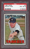 1967 Topps Baseball #005 Whitey Ford Yankees PSA 8 NM/MT 523196