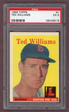 1958 Topps Baseball #001 Ted Williams Red Sox PSA 5 EX 523210