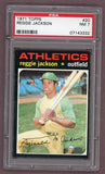 1971 Topps Baseball #020 Reggie Jackson A's PSA 7 NM 523223