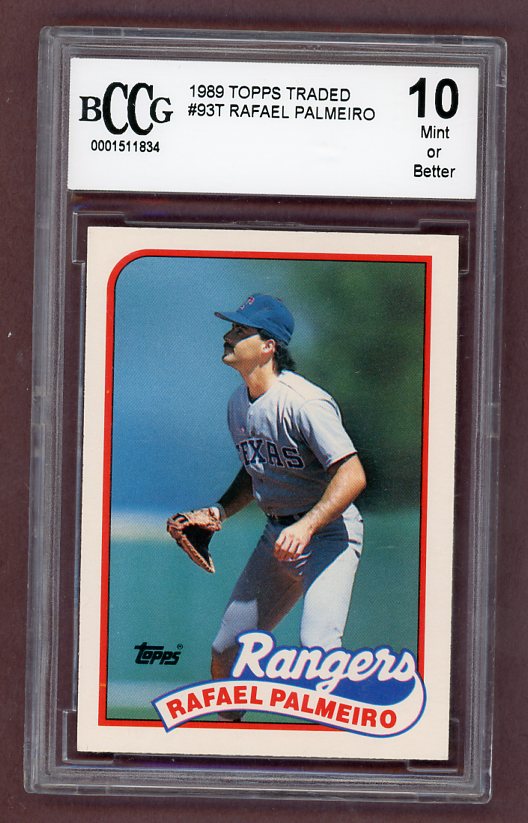 1989 Topps Traded #093 Rafael Palmeiro Rangers BCCG 10 523292