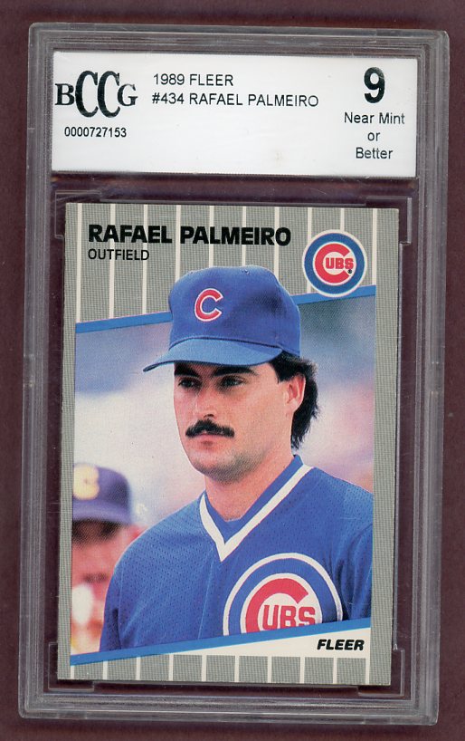 1989 Fleer #434 Rafael Palmeiro Cubs BCCG 9 523293