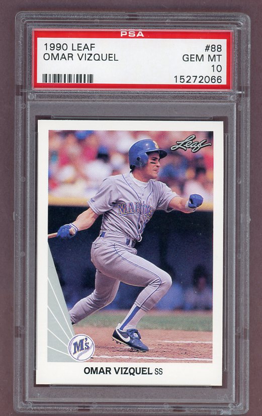 1990 Leaf #088 Omar Vizquel Mariners PSA 10 GEM MINT 523319