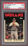 1986 Topps Traded Tiffany #077 Phil Niekro Indians PSA 7 NM 523326