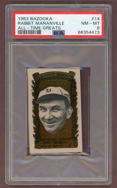 1963 Bazooka ATG #014 Rabbit Maranville Braves PSA 8 NM/MT 523361
