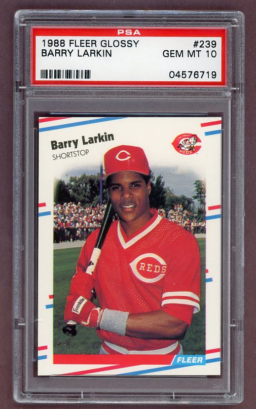 1988 Fleer Glossy #239 Barry Larkin Reds PSA 10 GEM MINT 523366