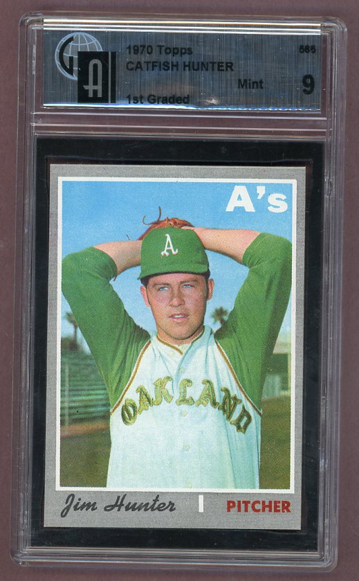 1970 Topps Baseball #565 Catfish Hunter A's GAI 9 MINT 523391
