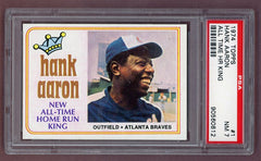 1974 Topps Baseball #001 Hank Aaron Braves PSA 7 NM 523504