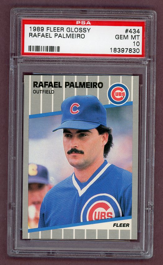 1989 Fleer Glossy #434 Rafael Palmeiro Cubs PSA 10 GEM MINT 523568