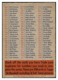 1956 Topps Baseball Checklist 2/4 EX+ Unmarked 523688