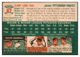 1954 Topps Baseball #087 Roy Face Pirates EX 523698