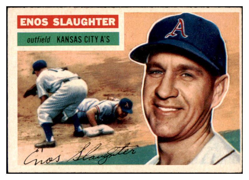 1956 Topps Baseball #109 Enos Slaughter A's EX Gray 523731