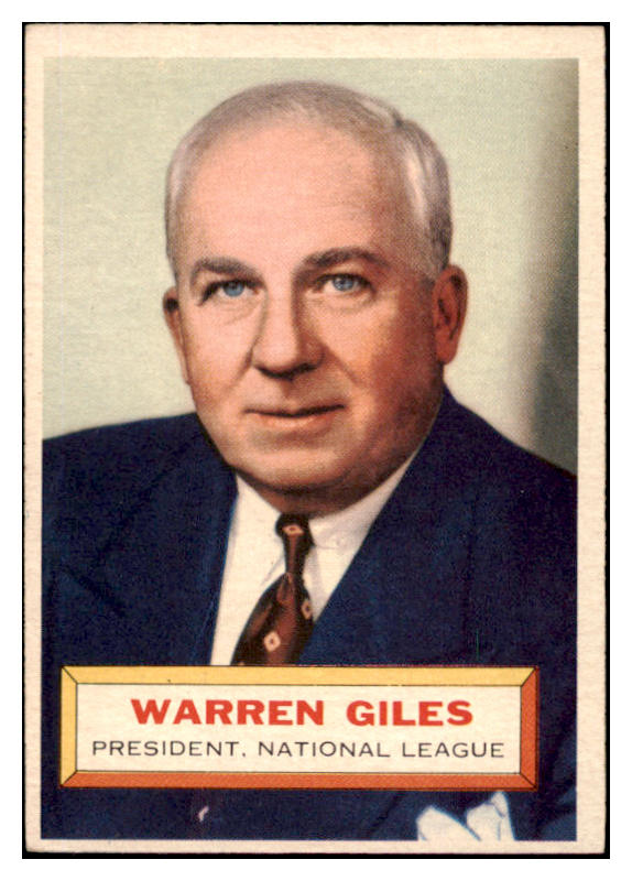 1956 Topps Baseball #002 Warren Giles President EX White 523733