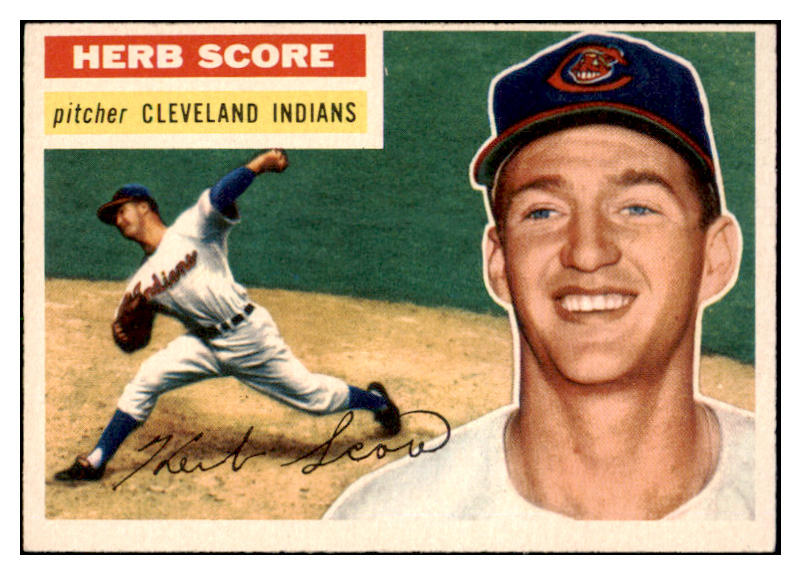 1956 Topps Baseball #140 Herb Score Indians EX-MT Gray 523755