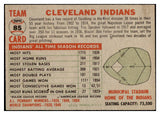 1956 Topps Baseball #085 Cleveland Indians Team EX-MT Gray 523766