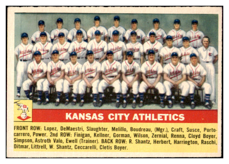 1956 Topps Baseball #236 Kansas City A's Team EX-MT 523768