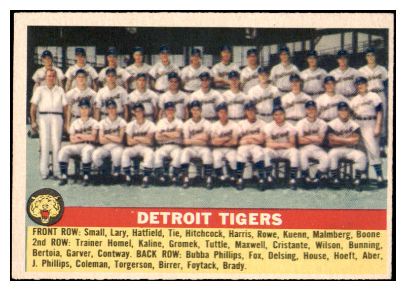 1956 Topps Baseball #213 Detroit Tigers Team EX-MT 523770