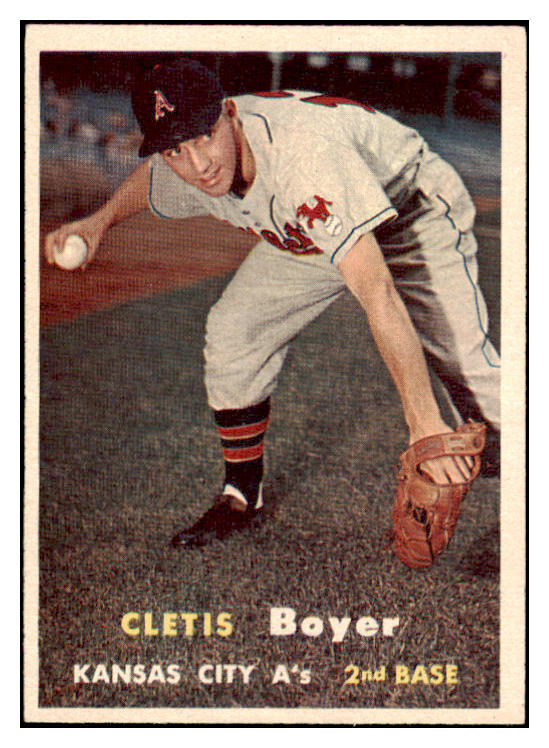 1957 Topps Baseball #121 Clete Boyer A's EX-MT 523781