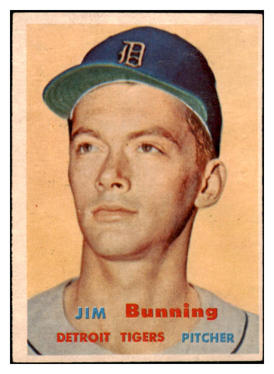 1957 Topps Baseball #338 Jim Bunning Tigers EX 523799