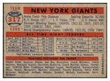 1957 Topps Baseball #317 New York Giants Team EX 523809