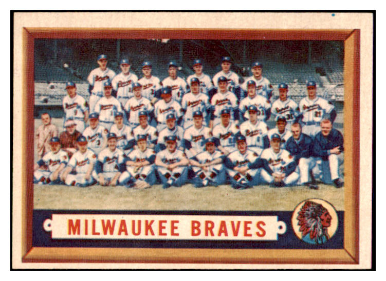 1957 Topps Baseball #114 Milwaukee Braves Team EX-MT 523811