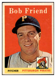 1958 Topps Baseball #315 Bob Friend Pirates EX-MT 523820