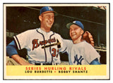 1958 Topps Baseball #289 Lou Burdette Bobby Shantz EX 523825