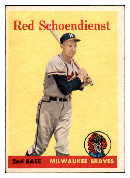 1958 Topps Baseball #190 Red Schoendienst Braves EX 523828